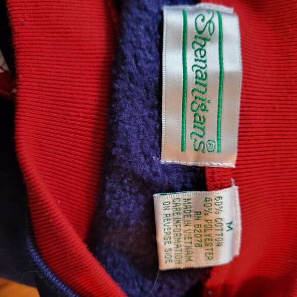 Shenanigans Womens Navy Blue Apple Embroidery Sweatshirt M - Picture 4 of 8